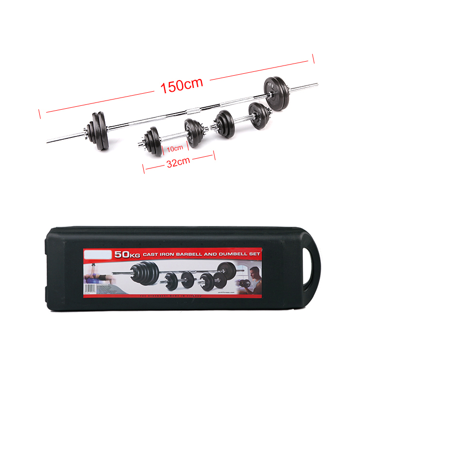 50 Kg Çantalı Döküm Dambıl Seti Siyah Renk