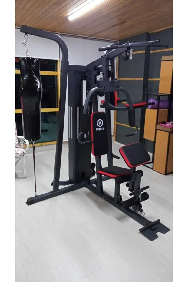 3 Bölmeli Çalışma Istasyonu ( Ağırlık, Boks, Fitness Barfiks )