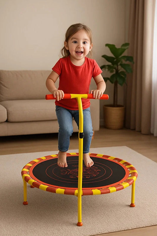 102 cm (40 inç) Katlanabilir Tutunmalı Trambolin – Çocuklar ve Yetişkinler İçin Güvenli Zıplama