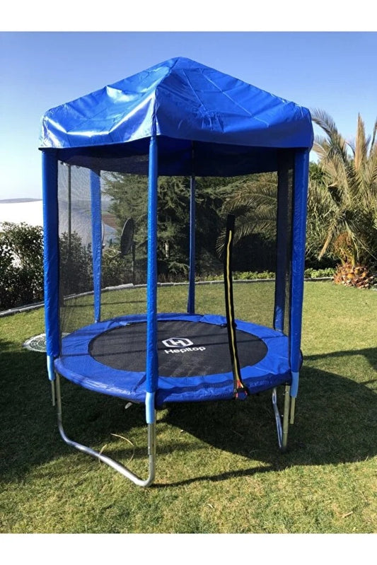 183 Cm Outdoor Bahçe Tipi Trambolin File Korumalı Büyük Boy Çatılı Trambolin