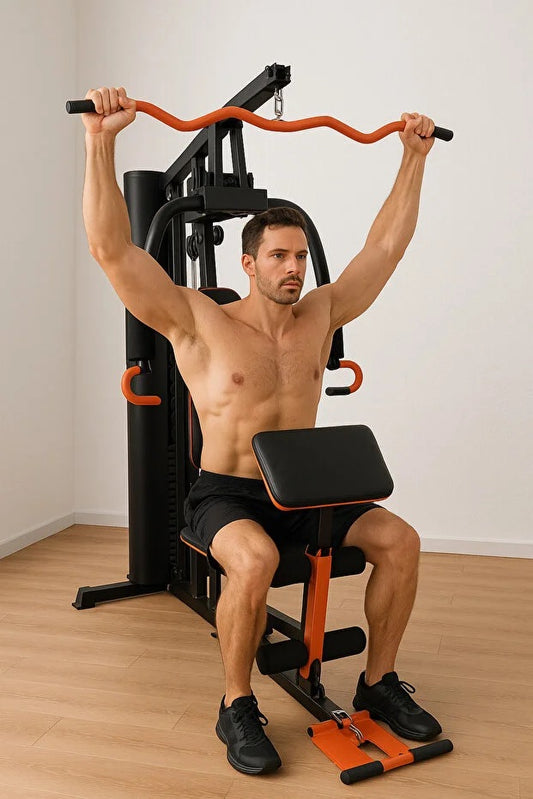 68 Kg Ağırlık Plakalı Çok Fonksiyonlu Ev Spor Aleti | 205x100x200 cm Full Body Çalışma İstasyonu