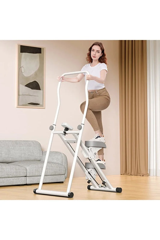 Katlanabilir Dikey Tırmanma Egzersiz Aleti Yeni Versiyon Beyaz