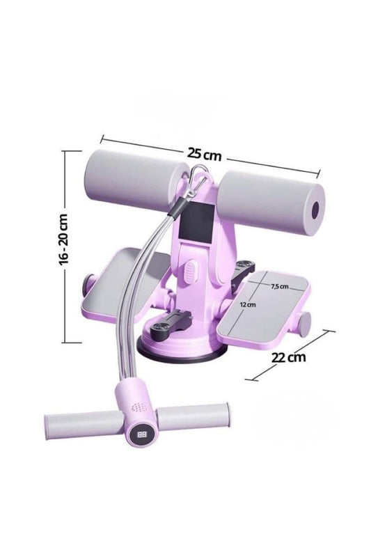Çift Vantuzlu Sayaçlı Mekik Çekme Spor Aleti Karın Egzersizi Evde Spor Egzersiz Mekik Aleti