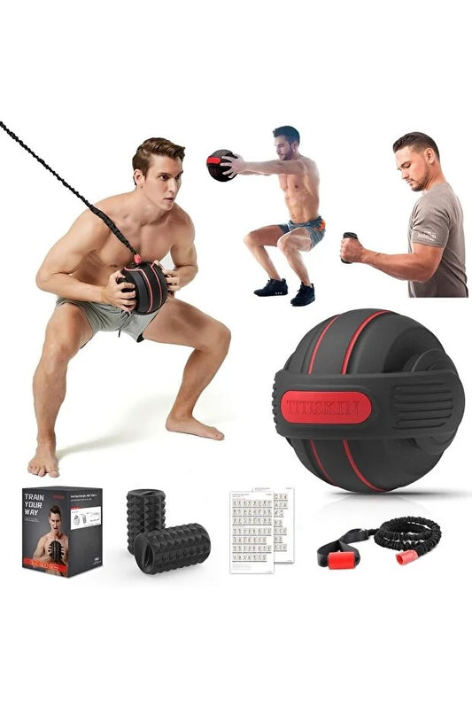 Slamball Pilates Ağırlık Topu ve Direnç Lastiği Tüm Vücut Egzersiz Aleti